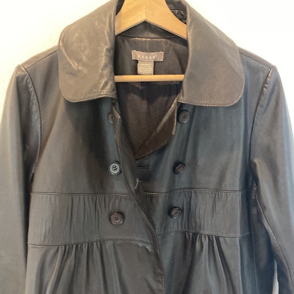 Kenar genuine leather jacket with cute peplum 10 chocolate brown - Picture 9 of 9